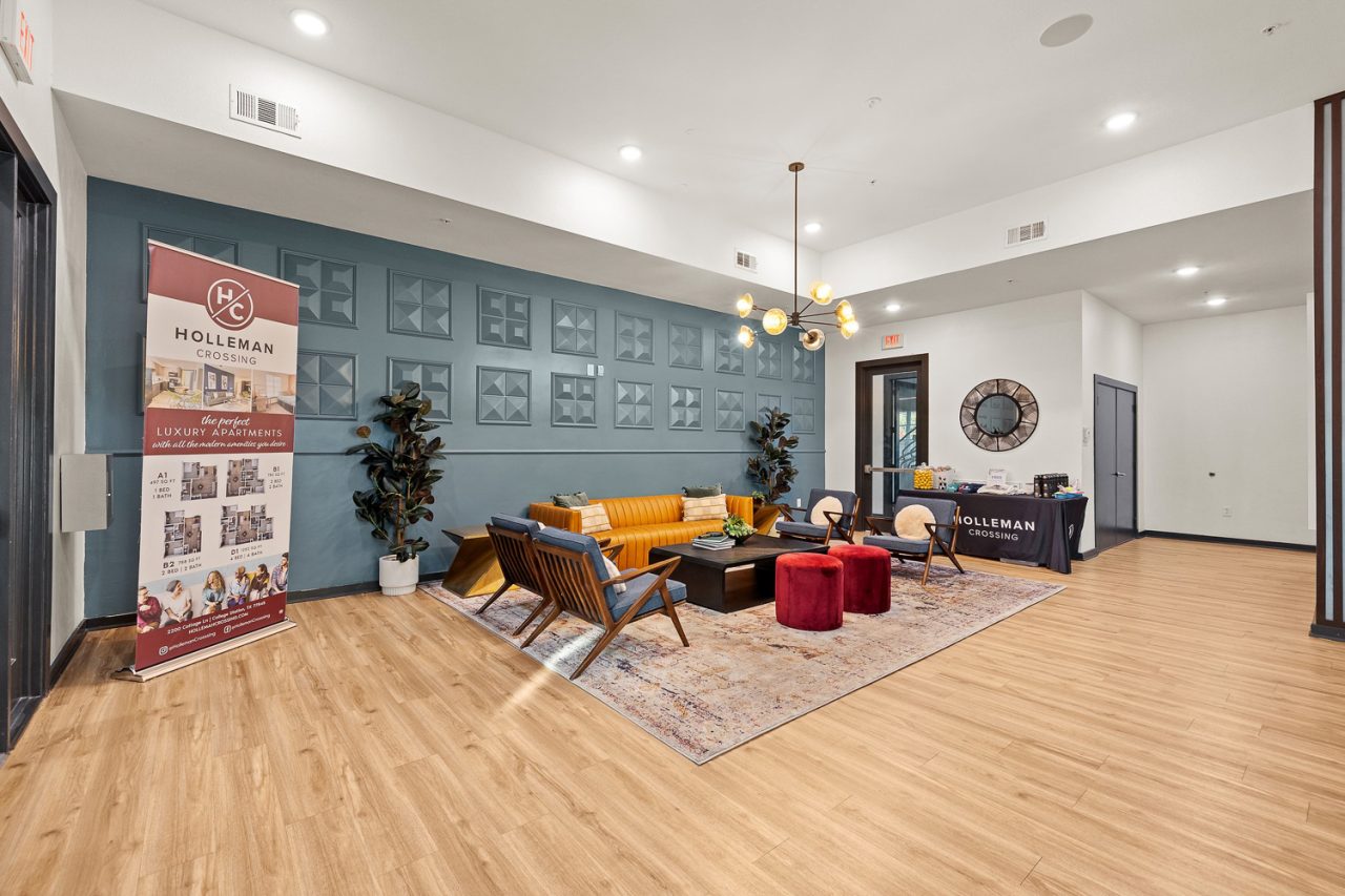 holleman crossing apartments near texas am leasing office seating