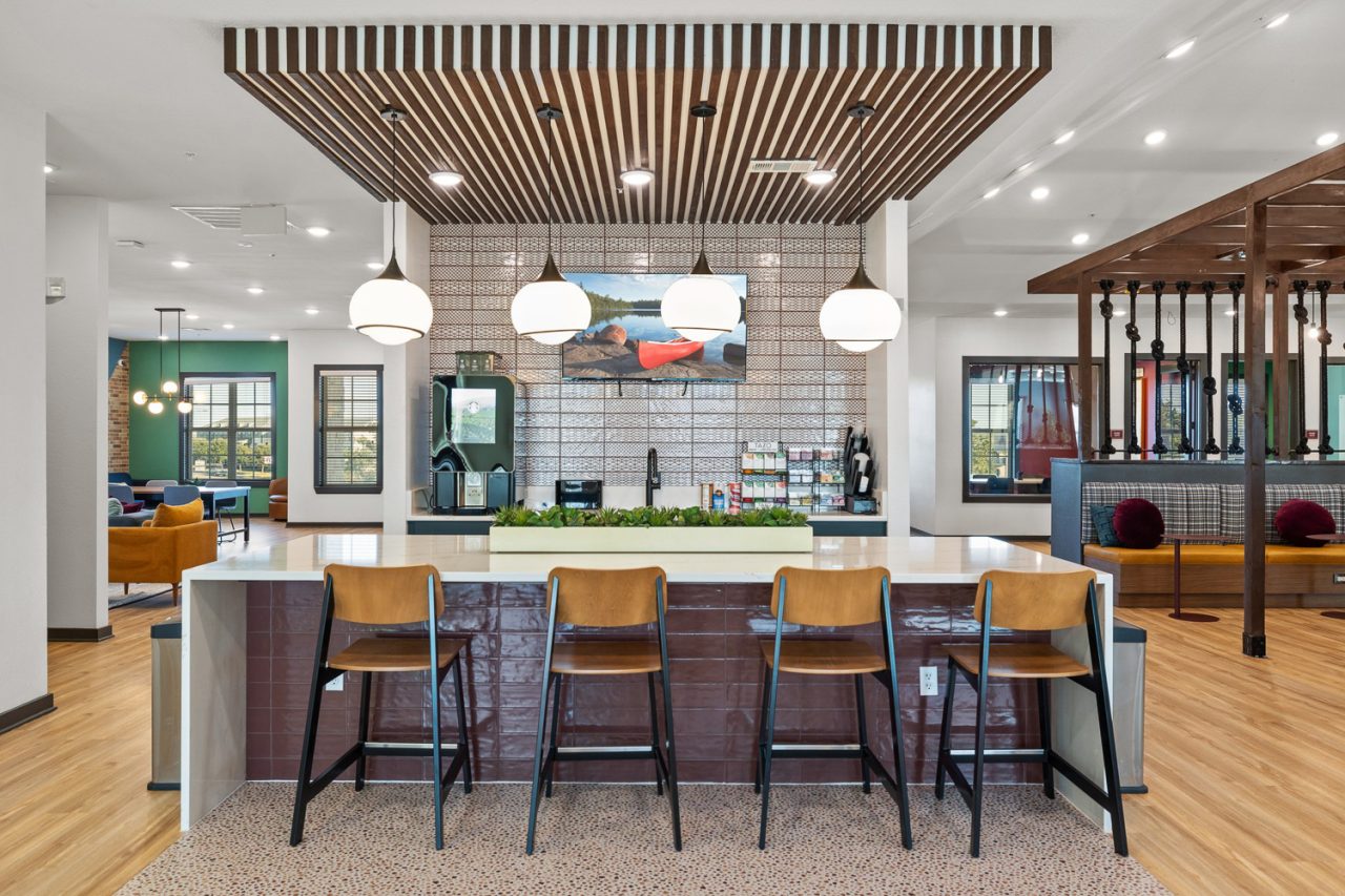 holleman crossing apartments near texas am resident clubhouse kitchen coffee bar